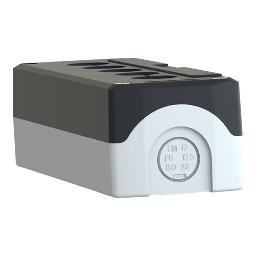 Main product image of 5-Hole 22mm Hole Dia. Polycarbonate NEMA 4X & 13 Pushbutton Switch Enclosure, XALD05H7
