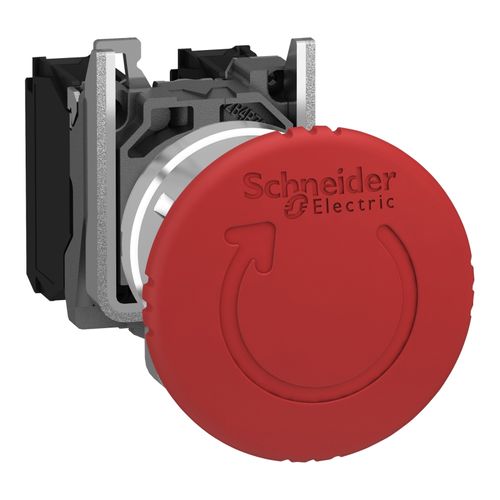Main product image of 22mm Mounting Hole Dia. Round Nonilluminated Push-Button Switch (Red), XB4AB2