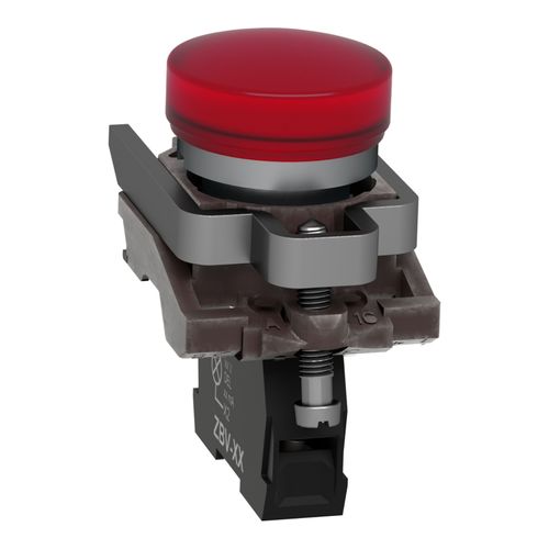 Main product image of 230-240 VAC 50/60 Hz 30mm Round Lens LED Vibration And Water Resistant Pilot Light With Screw Clamp Connector (Red), XB4BVM4