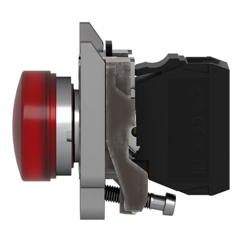 Main product image of 230-240 VAC 50/60 Hz 30mm Round Lens LED Vibration And Water Resistant Pilot Light With Screw Clamp Connector (Red), XB4BVM4