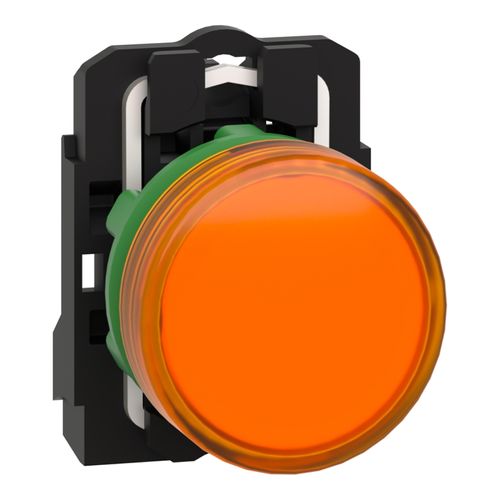 Main product image of 24 VAC/VDC 50/60 Hz 30mm Round Lens LED Vibration And Water Resistant Pilot Light With Screw Clamp Connector (Orange), XB5AVB5