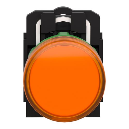 Main product image of 24 VAC/VDC 50/60 Hz 30mm Round Lens LED Vibration And Water Resistant Pilot Light With Screw Clamp Connector (Orange), XB5AVB5