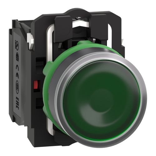 Main product image of 22mm Mounting Hole Dia. Momentary (MO) NC/NO LED Illuminated Push-Button Switch, XB5AW33G5