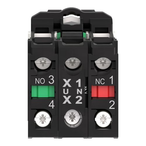 Main product image of 22mm Mounting Hole Dia. Momentary (MO) NC/NO LED Illuminated Push-Button Switch, XB5AW33G5