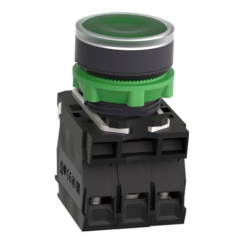 Main product image of 22mm Mounting Hole Dia. Momentary (MO) NC/NO LED Illuminated Push-Button Switch, XB5AW33G5