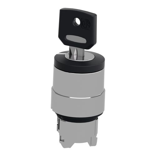 Main product image of 2-Position Maintained (MA) Keyed NEMA 4X & 13 Selector Switch With 520E Key And Left Position Withdrawal (Black), ZB4BG214