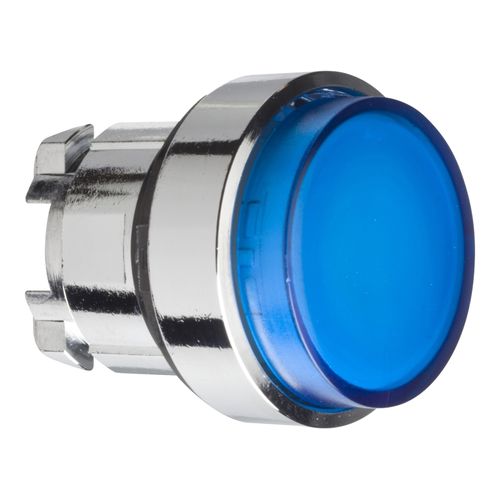 Main product image of 22mm Mounting Hole Dia. Momentary (MO) Round BA9s Incandescent Projecting Push-Button Switch (Blue), ZB4BW16