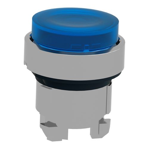 Main product image of 22mm Mounting Hole Dia. Momentary (MO) Round Universal Projecting Push-Button Switch (Blue), ZB4BW163
