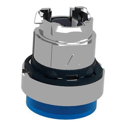 Main product image of 22mm Mounting Hole Dia. Momentary (MO) Round Universal Projecting Push-Button Switch (Blue), ZB4BW163