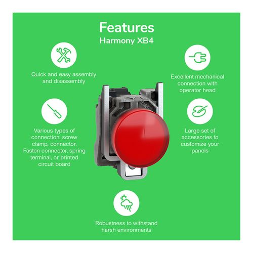 Main product image of 22mm Mounting Hole Dia. Maintained (MA) Round Nonilluminated Push-Button Switch (Orange), ZB4BW653