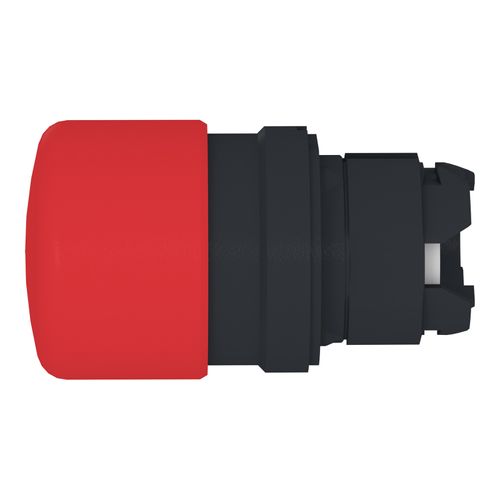 Main product image of 22mm Mounting Hole Dia. Momentary (MO) Round Nonilluminated Mushroom Push-Button Switch (Red), ZB5AC44