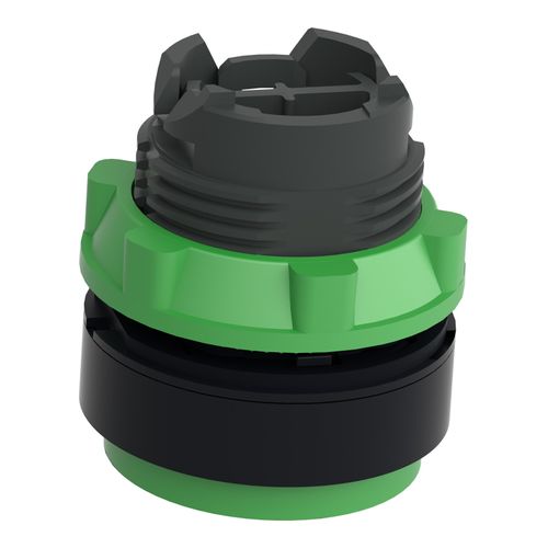 Main product image of 22mm Mounting Hole Dia. Momentary (MO) Round Nonilluminated Projecting Push-Button Switch (Green), ZB5AL3