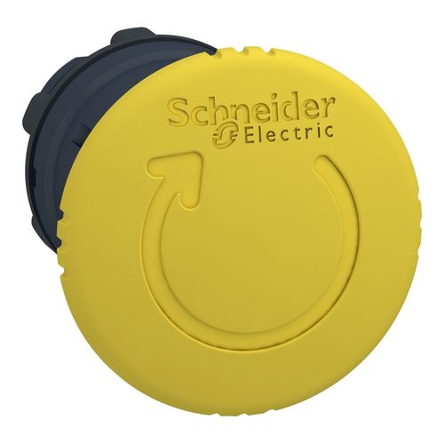 Main product image of 22mm Mounting Hole Dia. Maintained (MA) Round Nonilluminated Push-Button Switch (Yellow), ZB5AS55