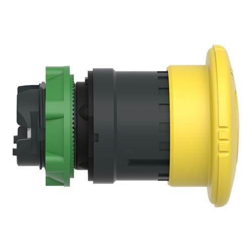 Main product image of 22mm Mounting Hole Dia. Maintained (MA) Round Nonilluminated Push-Button Switch (Yellow), ZB5AS55