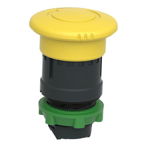 Main product image of 22mm Mounting Hole Dia. Maintained (MA) Round Nonilluminated Push-Button Switch (Yellow), ZB5AS55