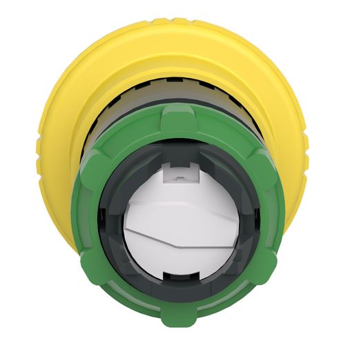 Main product image of 22mm Mounting Hole Dia. Maintained (MA) Round Nonilluminated Push-Button Switch (Yellow), ZB5AS55