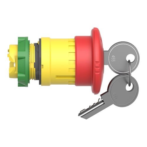 Main product image of 22mm Mounting Hole Dia. Maintained (MA) & Momentary (MO) Round Push-Button Switch (Red), ZB5AS944