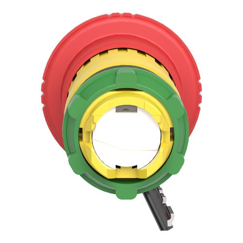 Main product image of 22mm Mounting Hole Dia. Maintained (MA) & Momentary (MO) Round Push-Button Switch (Red), ZB5AS944