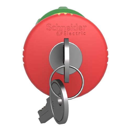Main product image of 22mm Mounting Hole Dia. Maintained (MA) & Momentary (MO) Round Push-Button Switch (Red), ZB5AS944