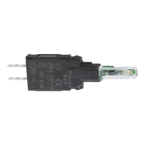Main product image of 12-24 VAC LED Shock And Vibration Resistant Indicating Light With Quick Connect Connector (Green), ZB6EB3B