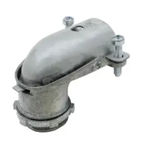 Main product image of 3/8" 90° Squeeze Flexible Metal Conduit, Armored or Metal Clad Cable Connector (Pack of 50)