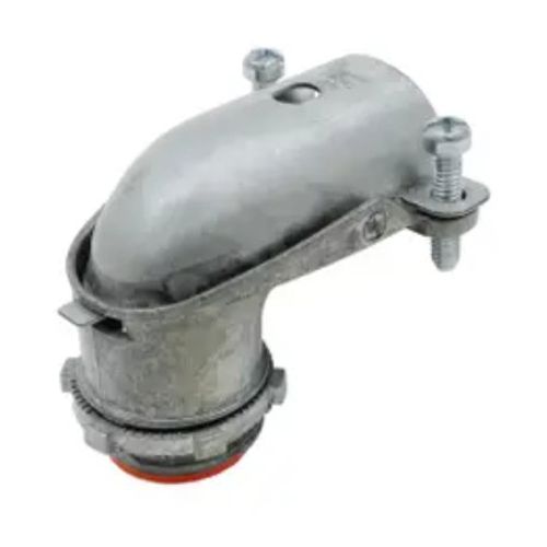 Main product image of 1/2" Insulated 90° Squeeze Flexible Metal Conduit, Armored or Metal Clad Cable Connector (Pack of 25)