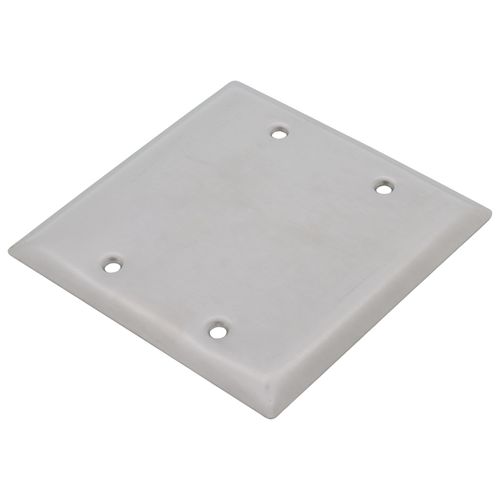 Main product image of 2-Gang Stainless Steel Square Blank Wall Plate, Box Mount