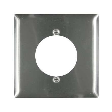 Main product image of 2-Gang Stainless Steel Power Outlet Receptacle Wall Plate