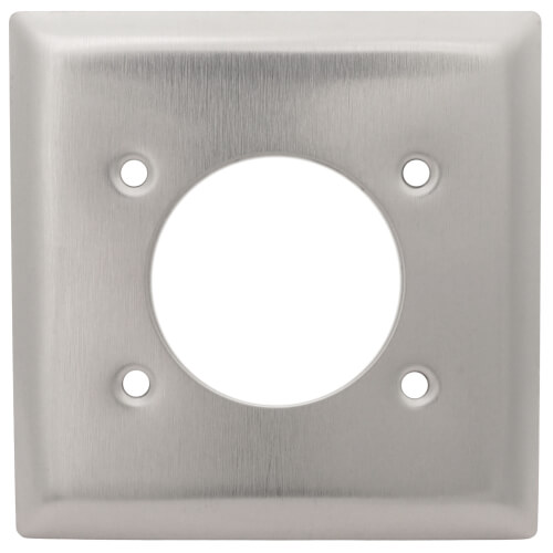 Main product image of 2-Gang Stainless Steel Power Outlet Receptacle Wall Plate