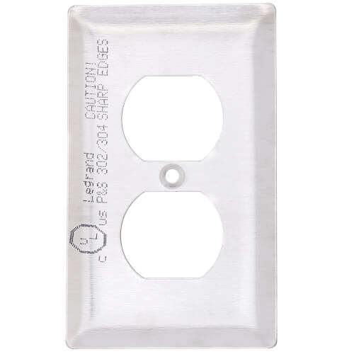 Main product image of 1-Gang Stainless Steel Duplex Receptacle Wall Plate