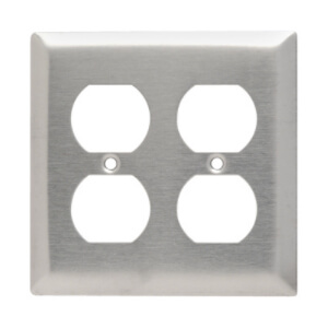 Main product image of 2-Gang Stainless Steel Duplex Receptacle Wall Plate