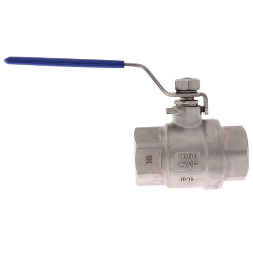 Main product image of 1" FPT Stainless Steel Full-Port 2-Piece Ball Valve, 1000 PSI CWP, LF