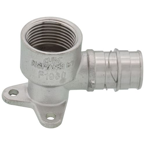 Main product image of 3/4" 304 Stainless Steel Expansion PEX x 3/4" Female 90-Degree Drop Ear Elbow