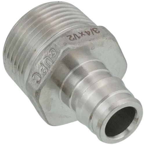 Main product image of 1/2" x 3/4" 304 Stainless Steel Expansion PEX Male Adapter