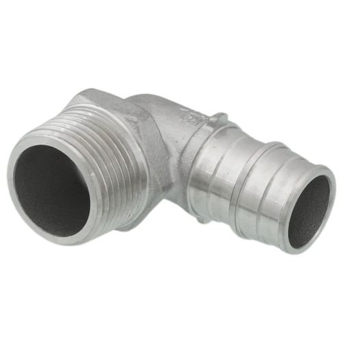 Main product image of 3/4" 304 Stainless Steel Expansion PEX x 3/4" Male 90-Degree Elbow