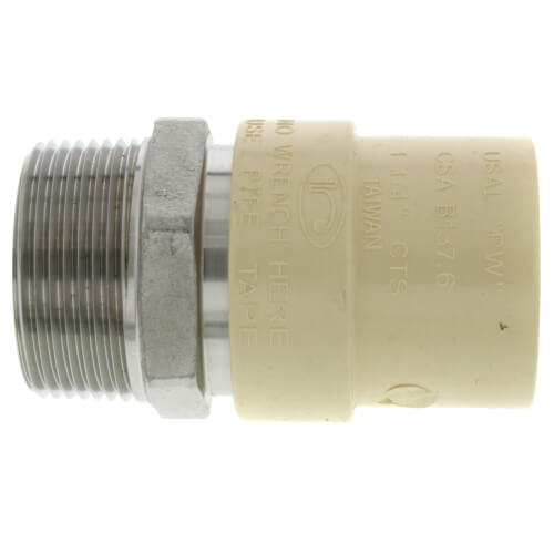 Main product image of 1-1/4" CPVC x Male Stainless Steel Adapter (Lead Free)