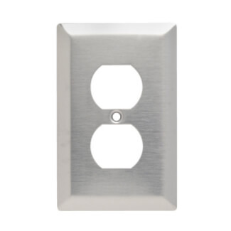 Main product image of 1-Gang Stainless Steel Duplex Receptacle Wall Plate