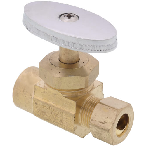 Main product image of 1/2" Sweat x 3/8" OD Comp. Multi Turn Straight Stop Valve, Lead Free (Rough Brass)