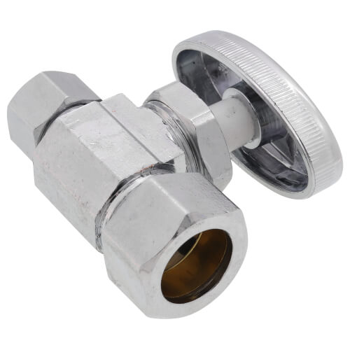 Main product image of 1/2" Nom Compression (5/8" OD) x 3/8" OD Compression Multi Turn Straight Stop, Lead Free (Chrome)