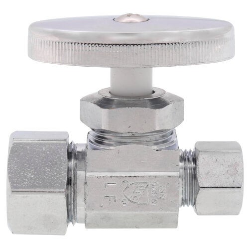 Main product image of 1/2" Nom Compression (5/8" OD) x 3/8" OD Compression Multi Turn Straight Stop, Lead Free (Chrome)