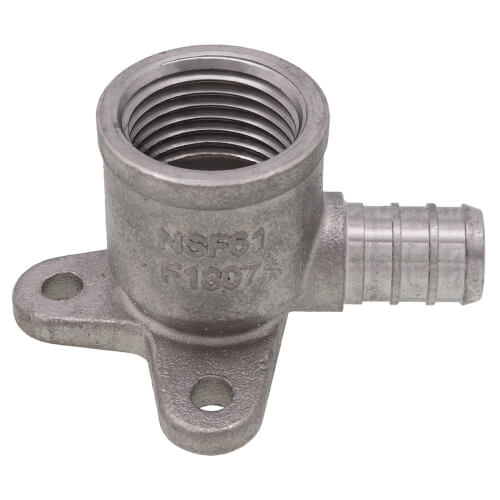 1/2" PEX x 1/2" NPT Stainless Steel Drop Ear 90-Degree Elbow