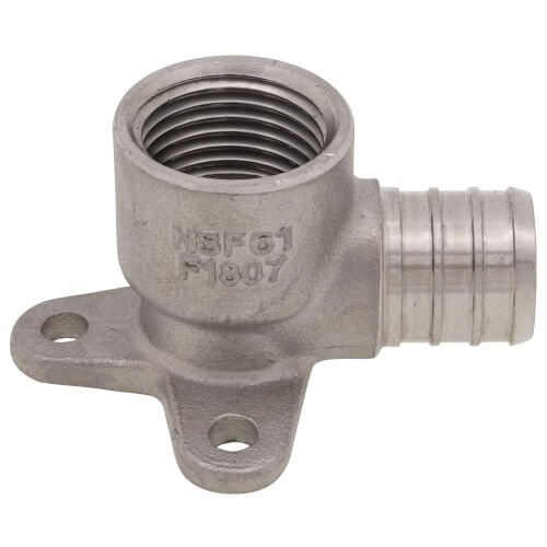 Main product image of 3/4" PEX x 1/2" NPT Stainless Steel Drop Ear 90-Degree Elbow