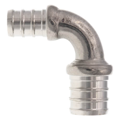 Main product image of 3/4" x 1/2" PEX Stainless Steel 90-Degree Elbow