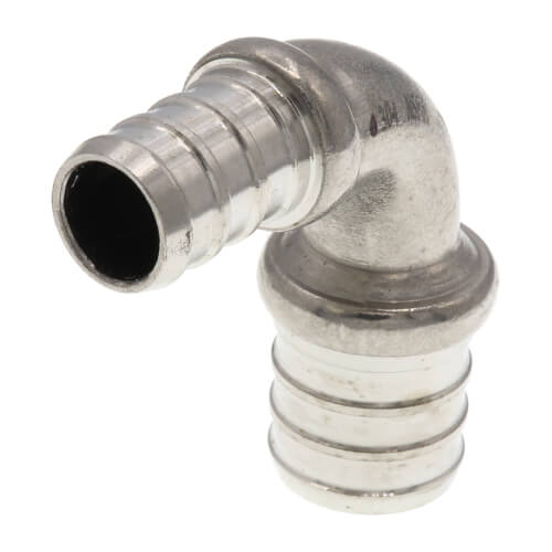 Main product image of 3/4" x 1/2" PEX Stainless Steel 90-Degree Elbow
