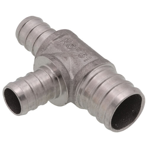 Main product image of 3/4" x 1/2" x 1/2" PEX Stainless Steel Tee (Lead Free)