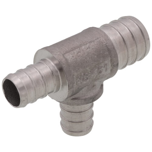 Main product image of 3/4" x 1/2" x 1/2" PEX Stainless Steel Tee (Lead Free)