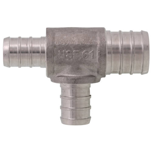 Main product image of 3/4" x 1/2" x 1/2" PEX Stainless Steel Tee (Lead Free)