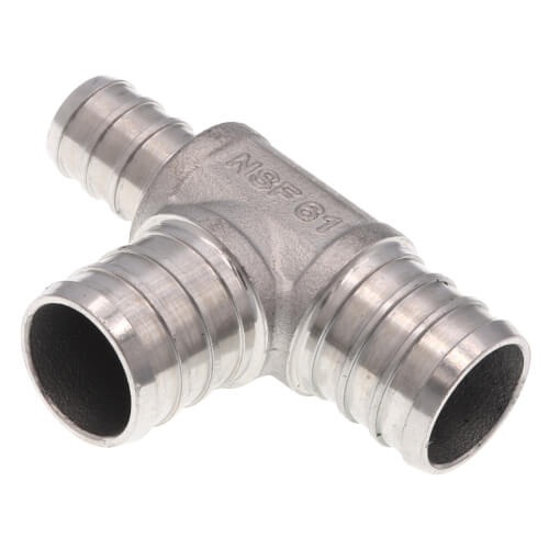 Main product image of 3/4" x 1/2" x 3/4" PEX Stainless Steel Tee (Lead Free)