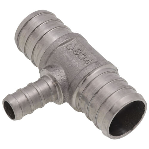 Main product image of 3/4" x 3/4" x 3/8" PEX Stainless Steel Tee (Lead Free)