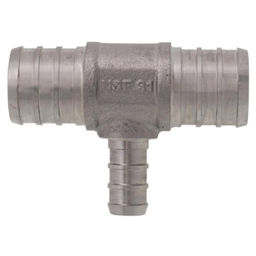 Main product image of 3/4" x 3/4" x 3/8" PEX Stainless Steel Tee (Lead Free)
